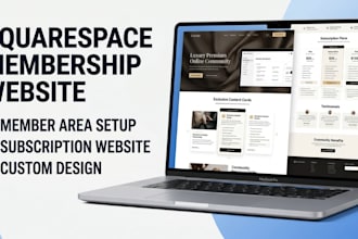 build squarespace membership website fo online course and community subscription