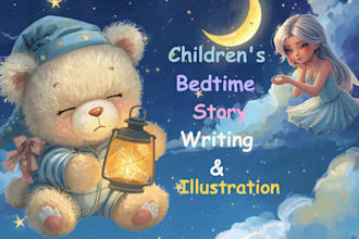 do children story book writing, children bedtime story book illustration