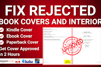 fix rejected KDP paperback cover format, hardcover for amazon KDP