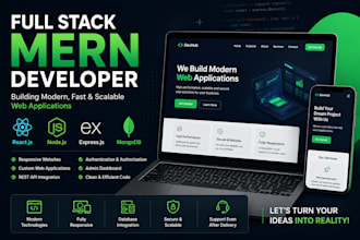 develop mern stack websites with react node and mongodb