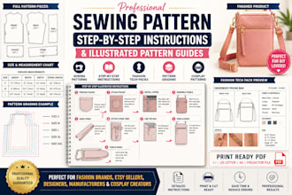 create professional illustrated sewing manuals for clothing brands