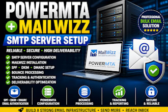 set up powermta mailwizz SMTP server for bulk email marketing