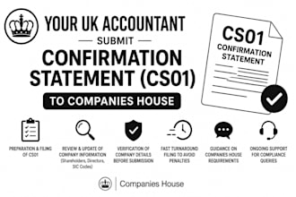 be your UK accountant and submit confirmation statement cs01 to companies house