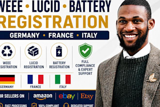 do weee lucid and battery registration in germany, italy france compliance