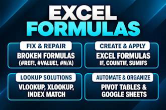 fix or create excel formulas and functions