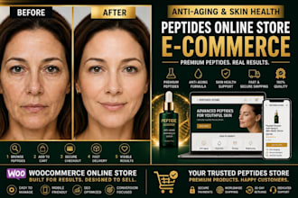 build an anti aging and skin health peptides, ecommerce store design