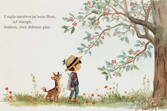 draw original watercolor children book traditional art