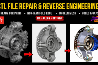 repair stl files, reverse engineer parts, and convert stl to step cad models