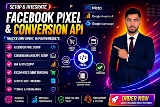 setup facebook pixel, meta conversion API, ga4 and server side tracking