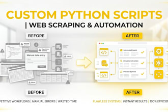 write custom python scripts for data scraping and automation