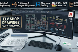 autocad, elv design low voltage electrical drafting shop drawings