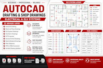 do autocad drafting, electrical and elv shop drawings