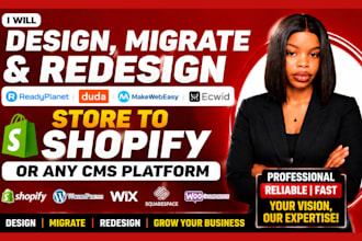 migrate redesign ecwid readyplanet duda makewebeasy store to shopify or any cms