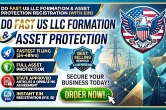 do fast US llc formation and asset protection registration with ein