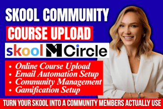 setup skool online community course upload community membership onboarding
