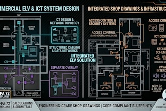 elv shop drawings ict design access control layout structured cabling