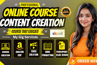 create online course content, workbook, PPT, ecourse, video course