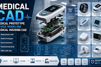 design medical cad, medical prototype, device modeling, medical housing cad