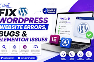 fix wordpress website errors bugs and elementor issues