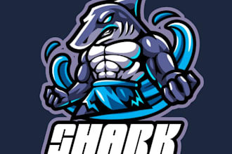 design modern style for shark football sport mascot logo design service