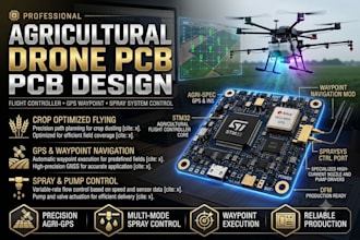 design agricultural drone pcb, flight controller, gps waypoint and spray system