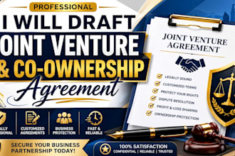draft a joint venture and co ownership agreement