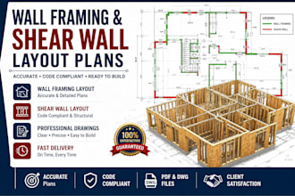 create professional wall framing and shear wall layout plans