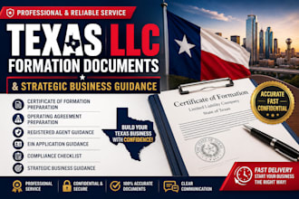 prepare your texas llc formation documents with strategic business guidance
