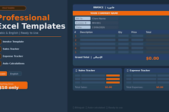 customize excel invoice template with auto calculations