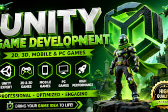 develop a professional unity 2d, 3d, mobile game and PC game