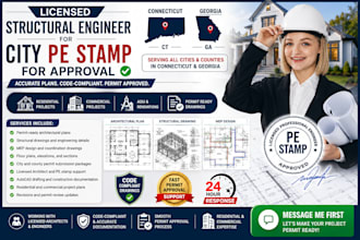 do licensed engineer, licensed architect city permit for connecticut and georgia