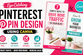 design pinterest graphics and canva templates for your brand