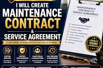 create a maintenance contract and service agreement