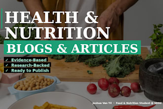 write evidence based nutrition and health blog posts