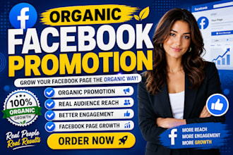 do organic facebook page promotion to grow real followers