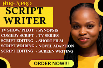 screenplay, screen writing, script writing, movie script, tv pilot, tv series