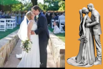 2d drawing to 3d  model toy figure figuring 3sketch to step stl for 3d printing
