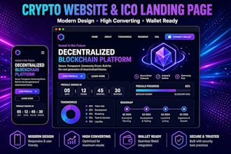 design a crypto website or ico landing page