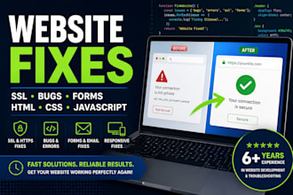 fix bugs, errors, SSL issues, forms, and website problems