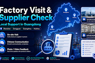 be china sourcing assistant and visit suppliers in guangdong