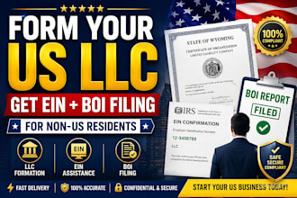 form your US llc get ein and file boi for non residents