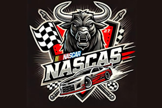 create modern race, car race, bike race, mascot logo design service