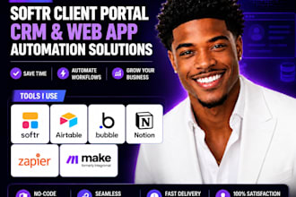 softr client portal airtable crm bubble io notion zapier make com softr webapp