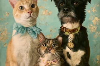 draw a cute custom cartoon pet portrait