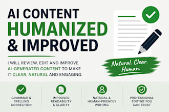 humanize, edit and improve ai generated content
