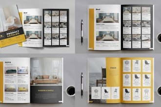 design product catalog for brand lookbook, marketing brochure, seasonal sales
