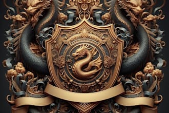 design regal heraldic vintage shield coat of arms logo