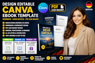 design editable canva ebook template workbook canva deutsch pdf lead magnet
