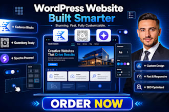 build kadence, gutenberg, spectra based wordpress website and kadence blocks