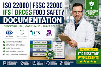 develop iso 22000, fssc 22000, ifs and brc food safety documents